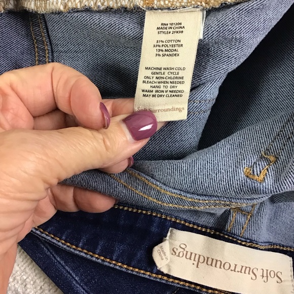 Soft Surroundings Ultimate Denim Straight Leg Jeans blue with fading Size 12 - Picture 6 of 13